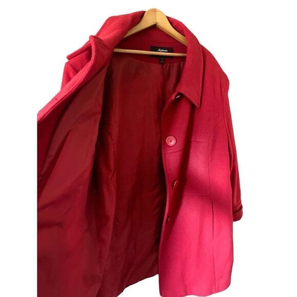 Stephanie Mathews Vintage Long Wool Coat Black Single Breasted, size 3X - Picture 3 of 16